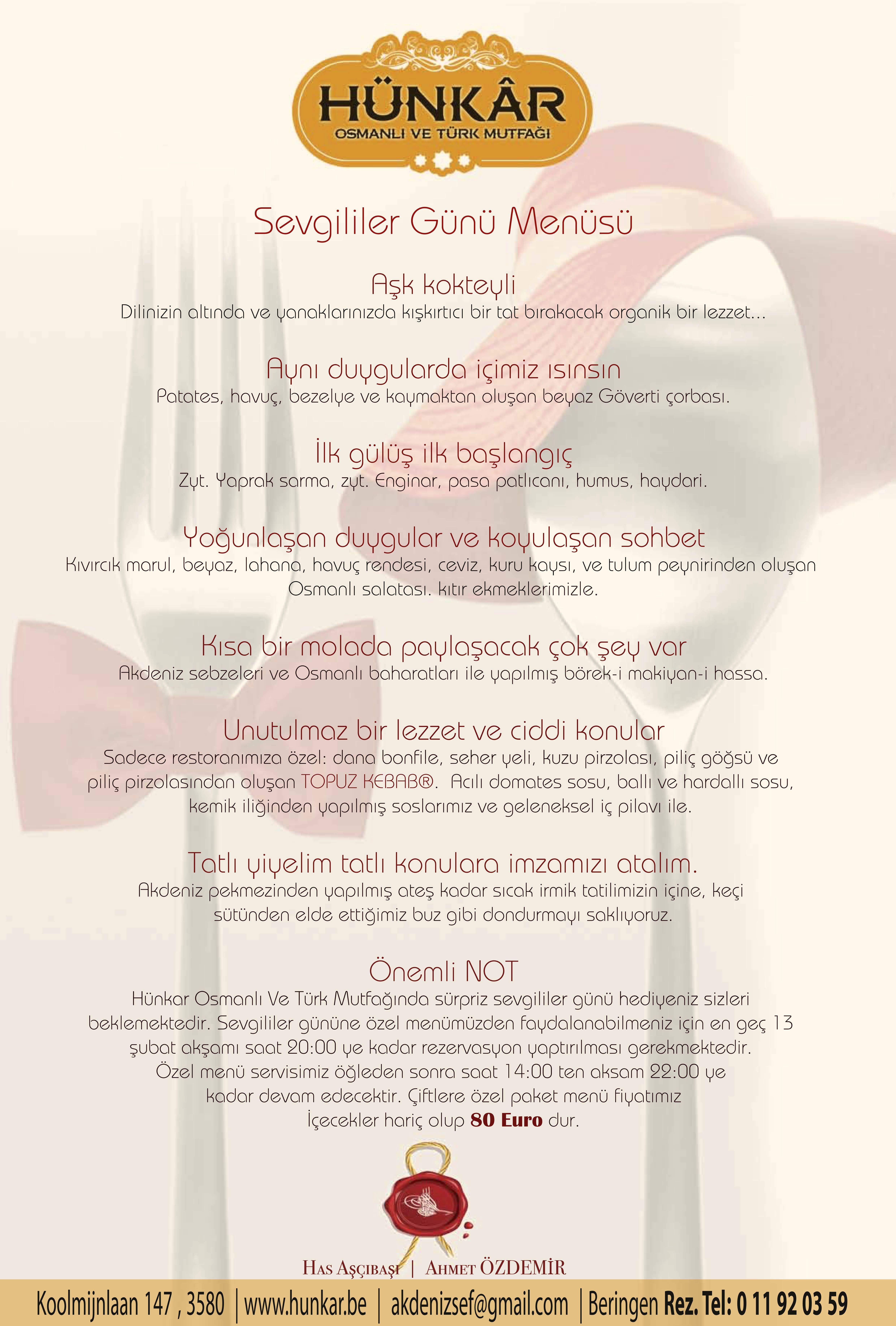 sevgililer gunu menusu